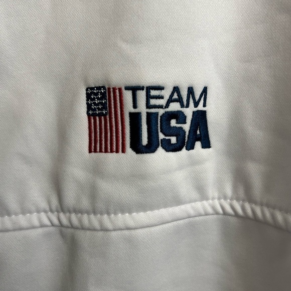 VTG USA Olympic Team Track Lightweight White Full Zip Up Jacket Mens Size XL - Picture 3 of 6